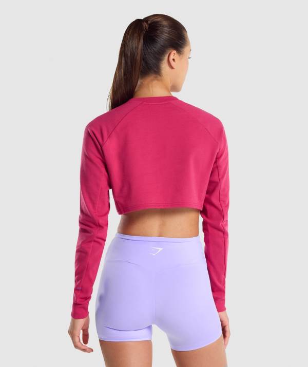 Damske Mikiny Gymshark Training Cropped Sweater Ruzove | AQ3568294
